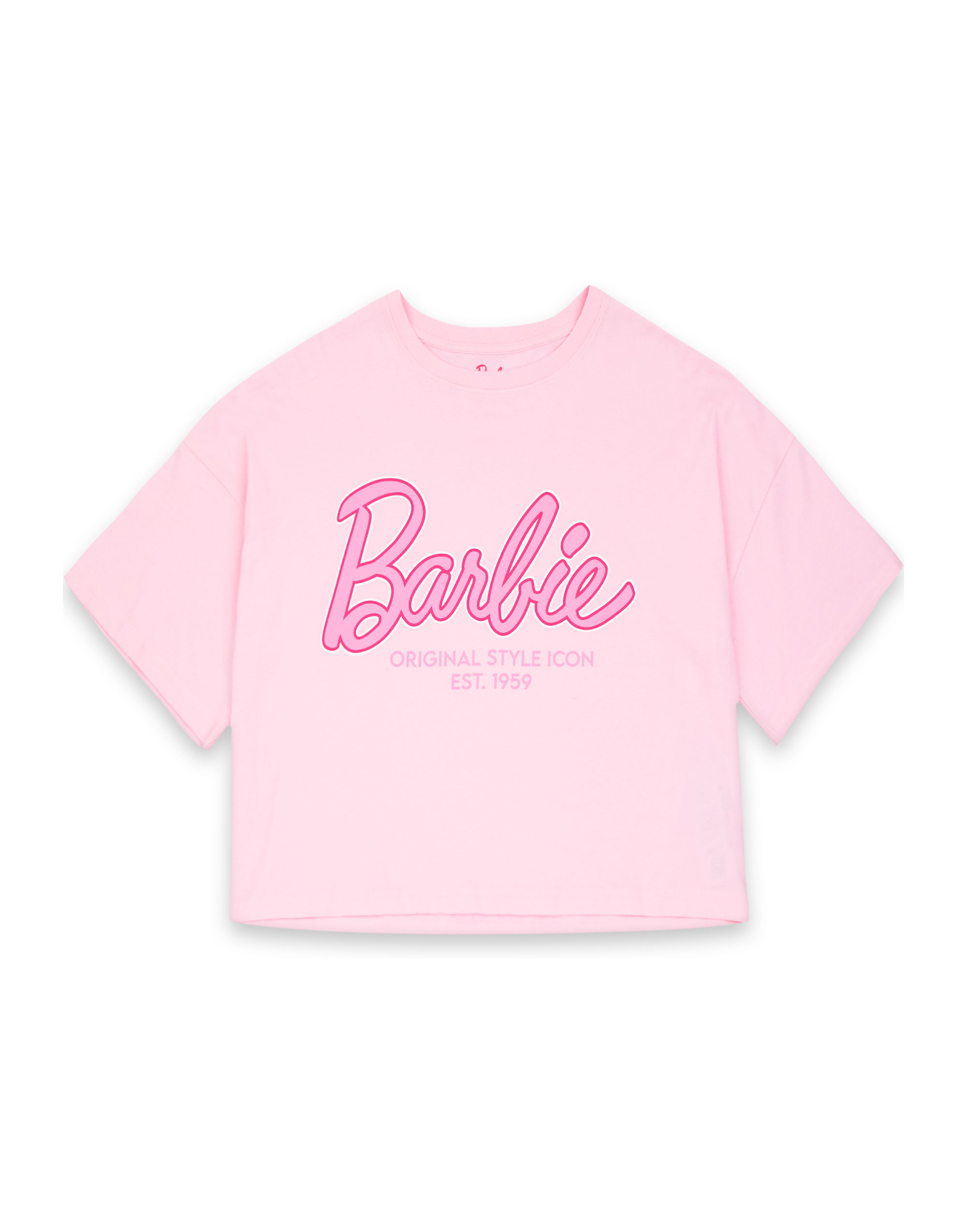 Conjunto de pijama de pierna larga manga corta estampado con logotipo rosa Barbie para mujer - Imagen 12 de 34
