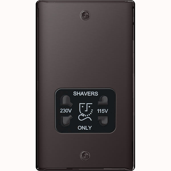 BG Nexus Shaver Socket Dual Voltage 115-230V Black Nickel - NBN20B