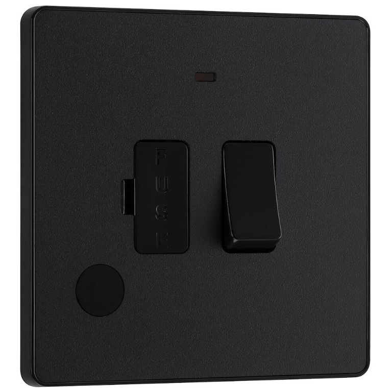 BG Evolve Switched Fused Spur Unit 13A LED Flex Outlet Matt Black - PCDMB52B