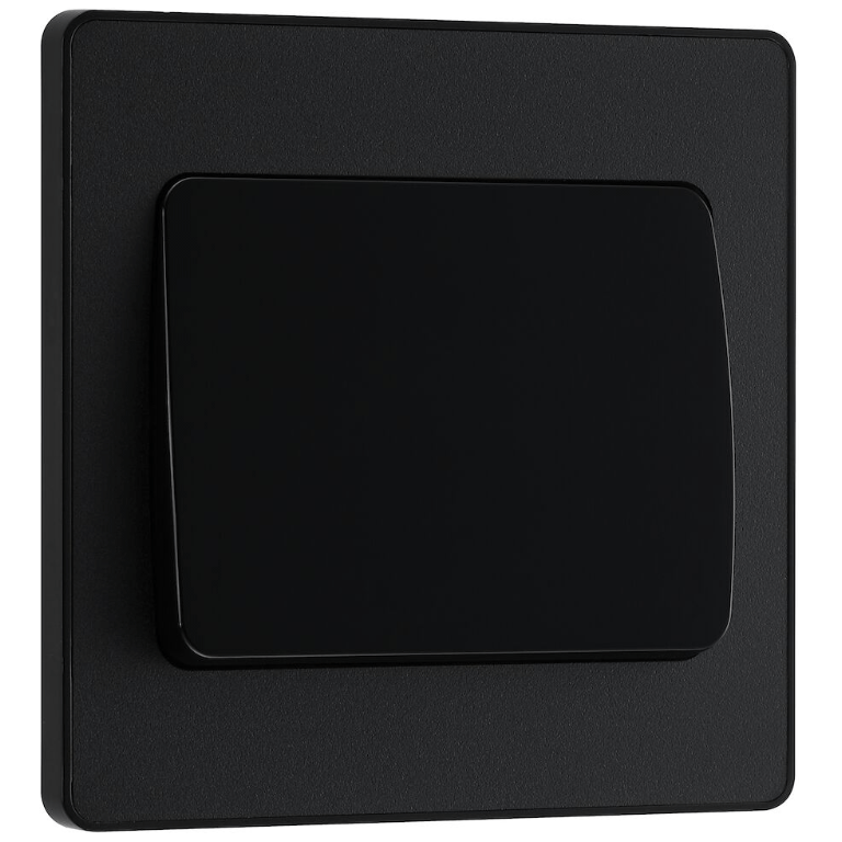 BG Evolve Single Light Switch 20A 16AX 2 Way Wide Rocker Matt Black - PCDMB12WB