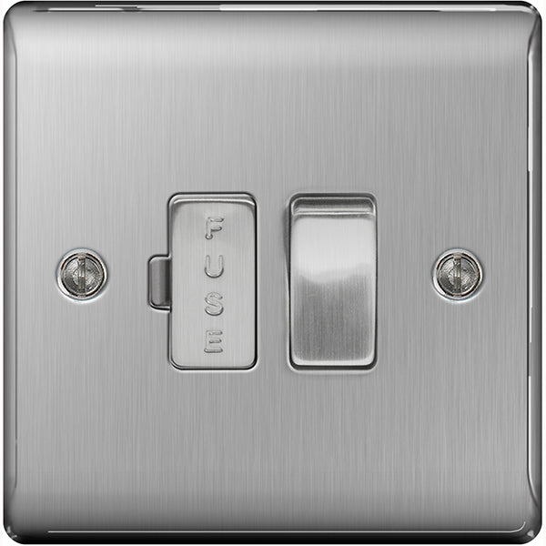 BG Nexus Switched Fused Spur Unit 13A Brushed Steel - NBS50