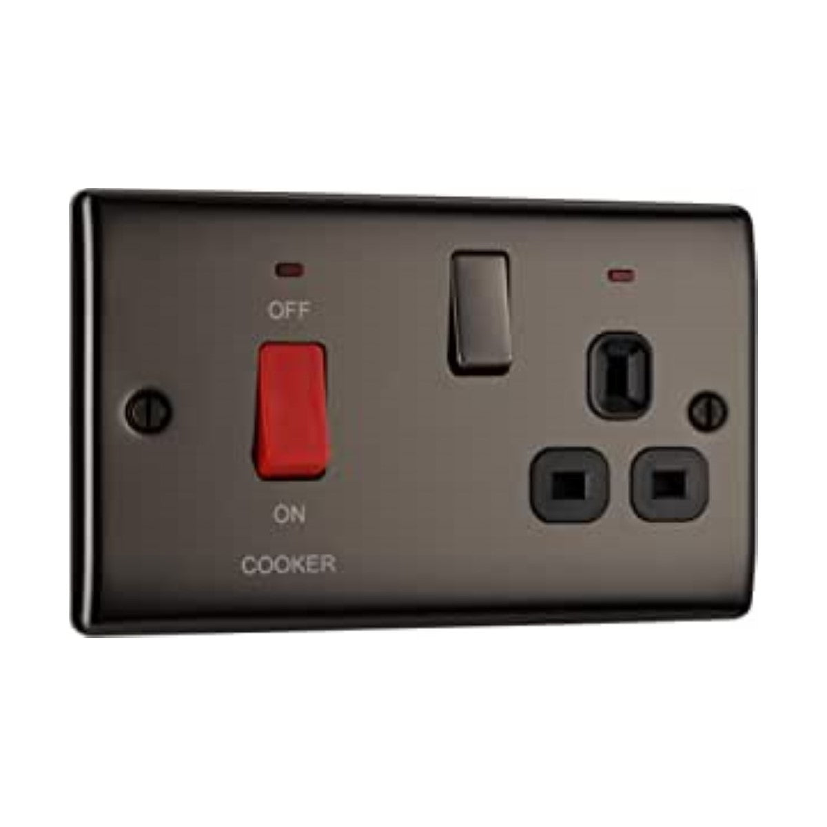 BG Nexus Cooker Control Unit Switched Socket Neon 45A Black Nickel - NBN70B