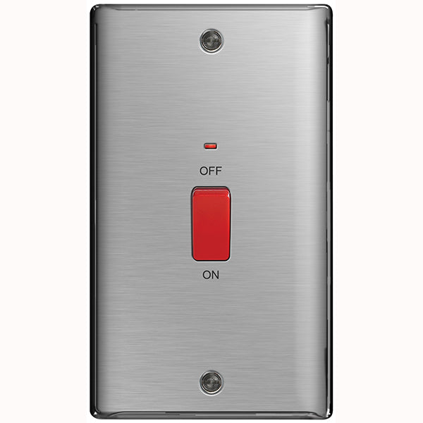 BG Nexus Cooker Switch with Power Indicator 45A Brushed Steel - NBS72