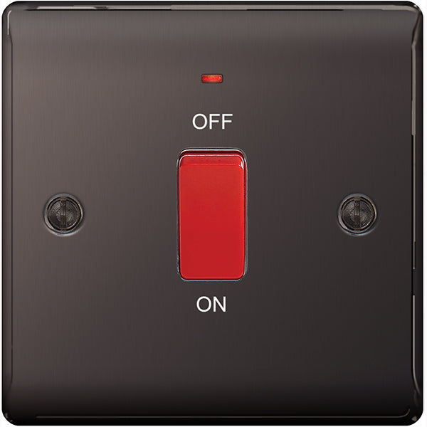 BG Nexus Cooker Switch With Power Indicator 45A Black Nickel - NBN74