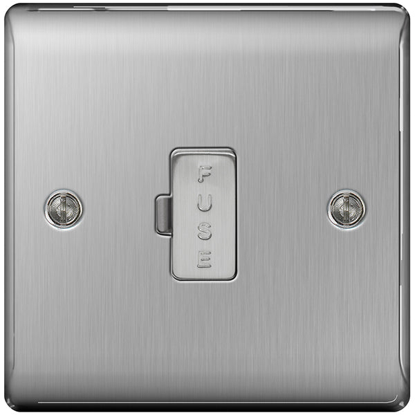 BG Nexus Unswitched Fused Spur Unit 13A Brushed Steel - NBS54