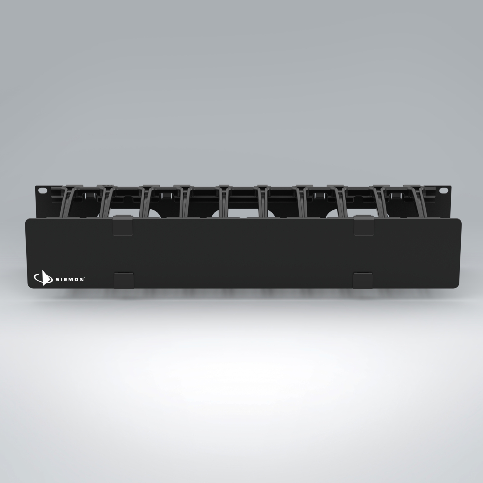 Product image for SIEMON HCM-4-2U ROUTEIT HORIZONTAL CABLE MANAGER SGL-SIDED 4" DEEP W/CVR 2U BLACK