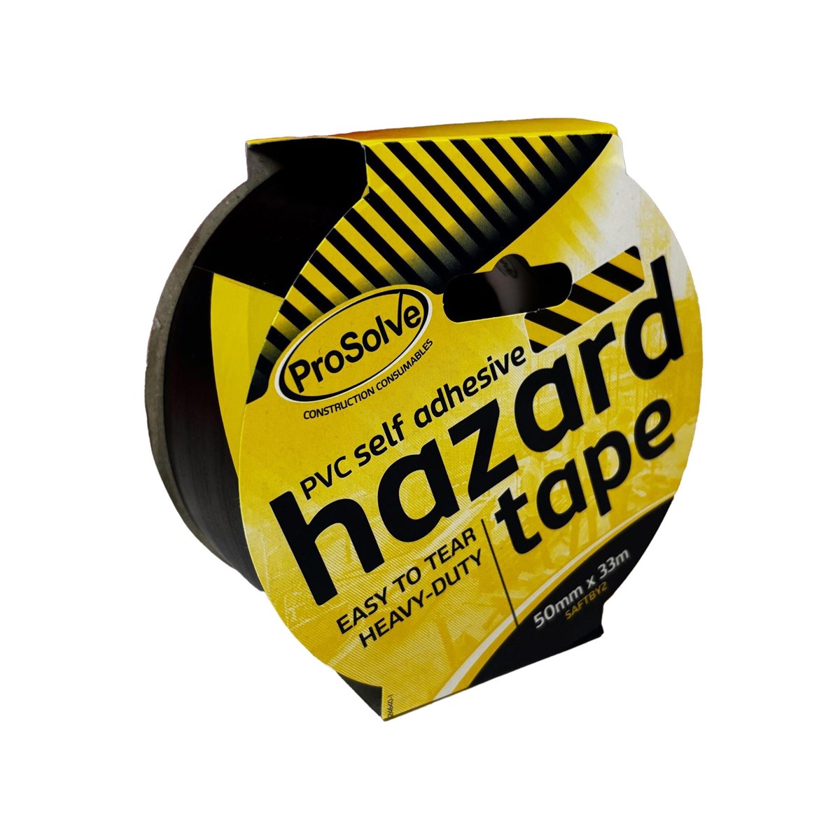 Prosolve PVC Self Adhesive Hazard Tape - Black/Yellow 50mm x 33m