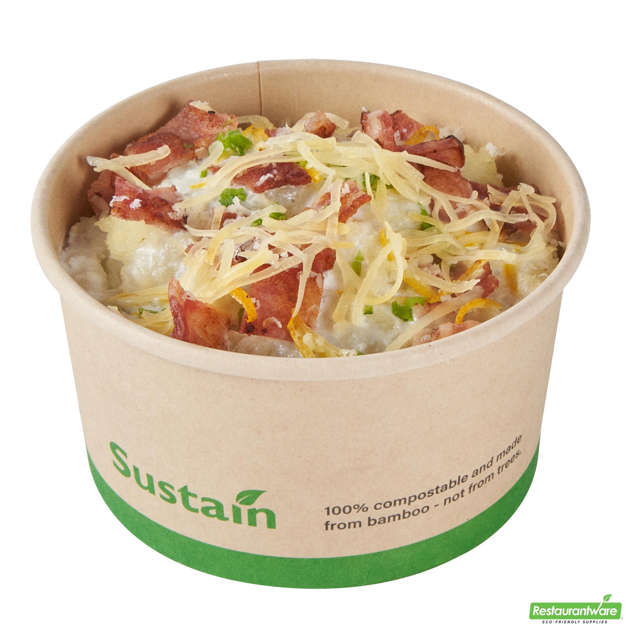 8 Oz Round Bamboo Paper to Go Cup - with Pla Lining, Compostable