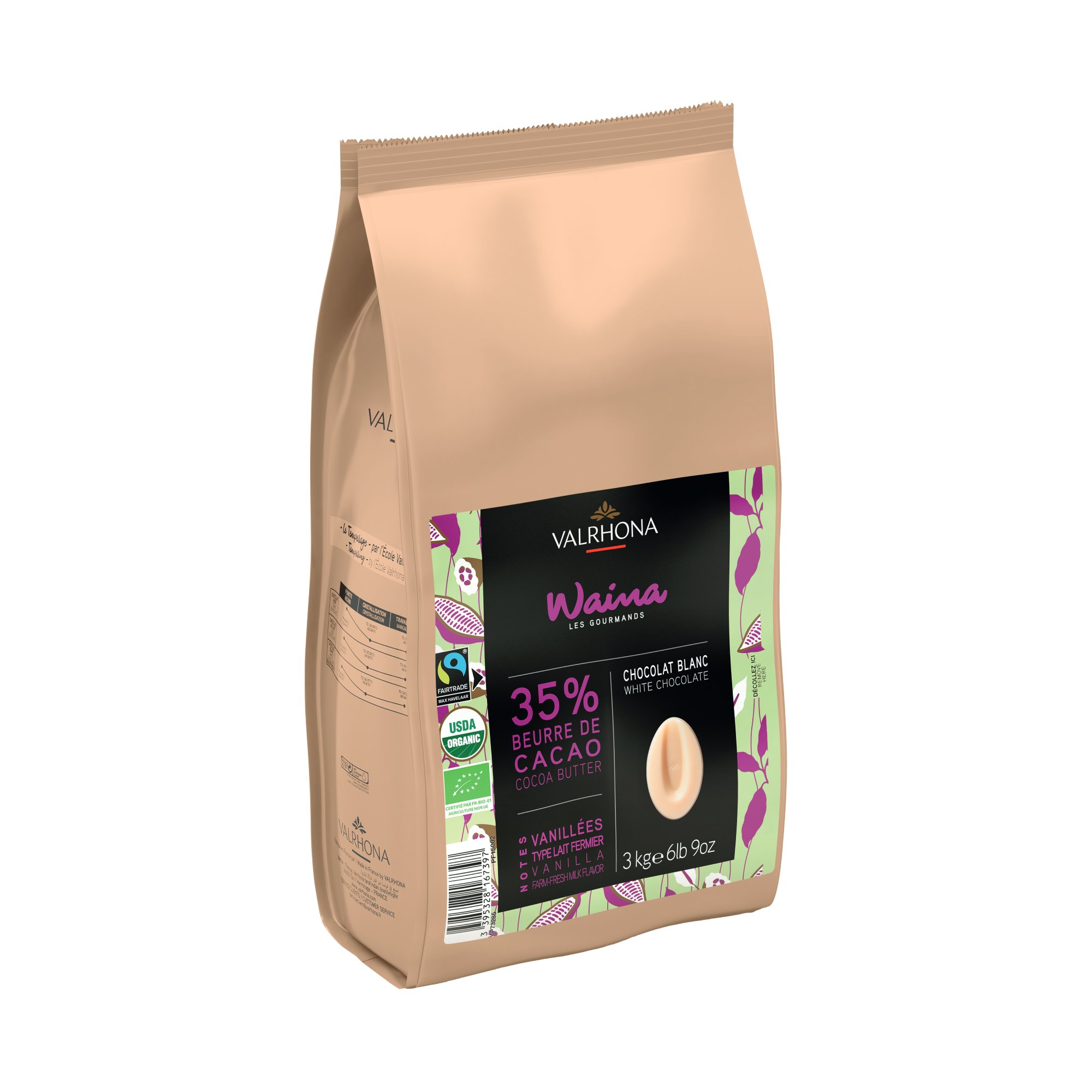 35% Waina White Chocolate Fair Trade Organic | Chefs' Warehouse
