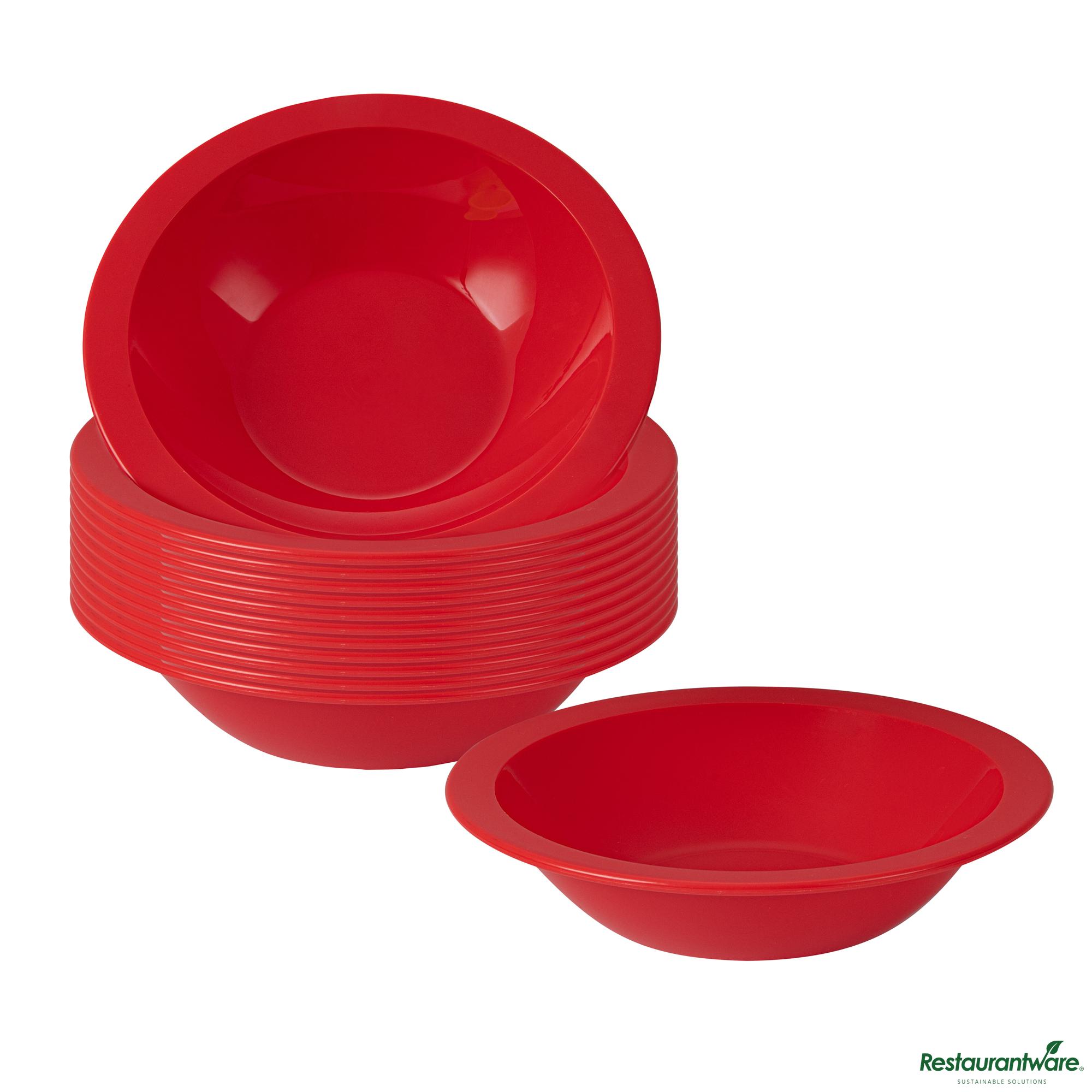 Red Plasticware 14 Oz Round Red Plastic Bowl - 6.8