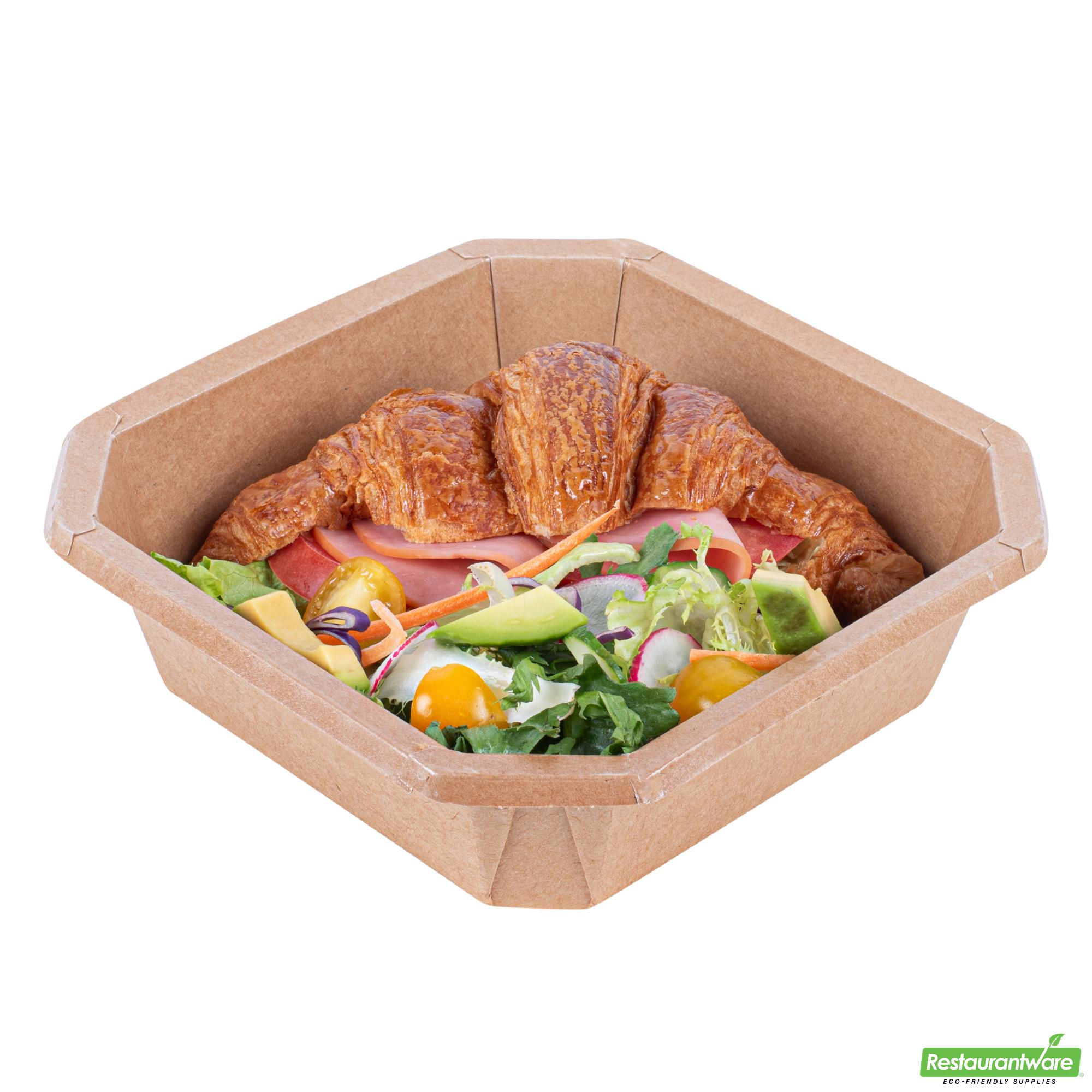 34 Oz Octagonal Kraft Paper Take Out Container - Compostable