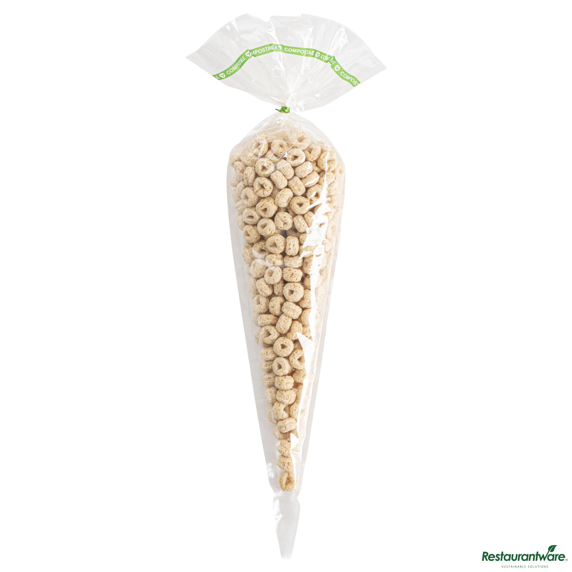 Basic Nature Clear Plastic Cone Bag - Compostable, High Clarity - 17" X ...