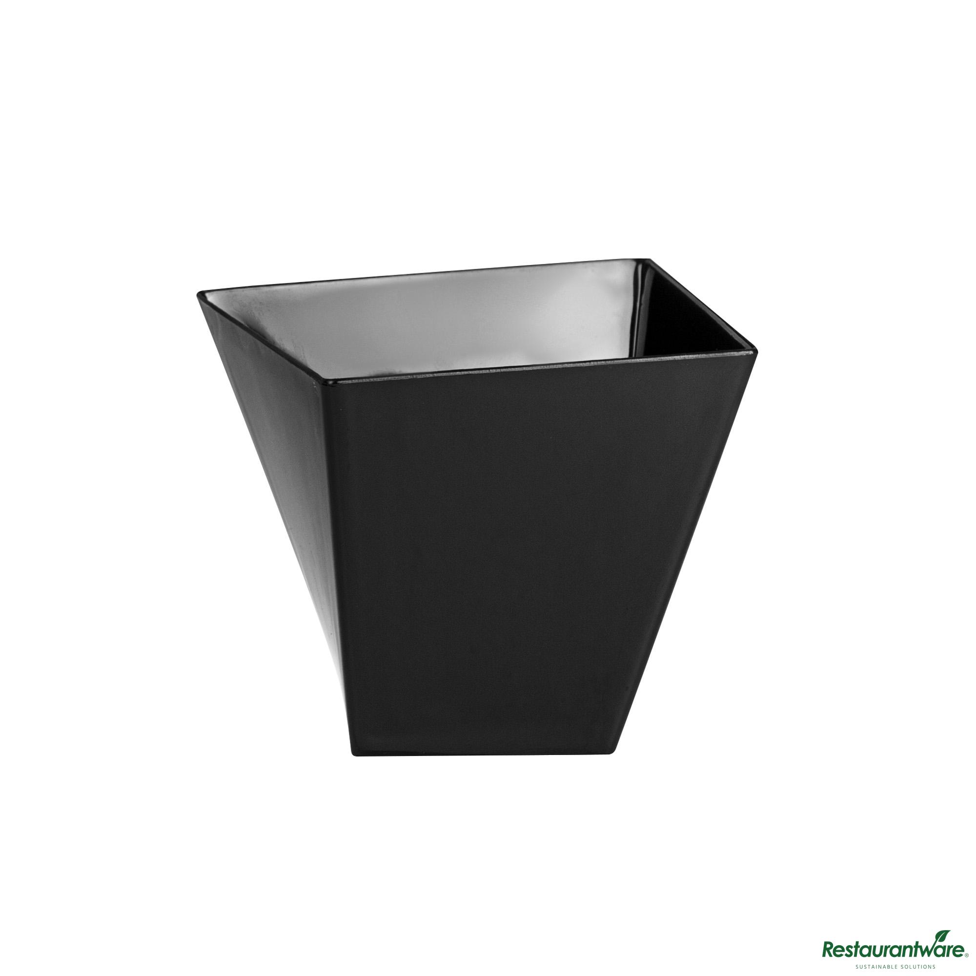 Square Black Rwp 2 Oz Square Black Plastic Girata Dessert Dish - 2