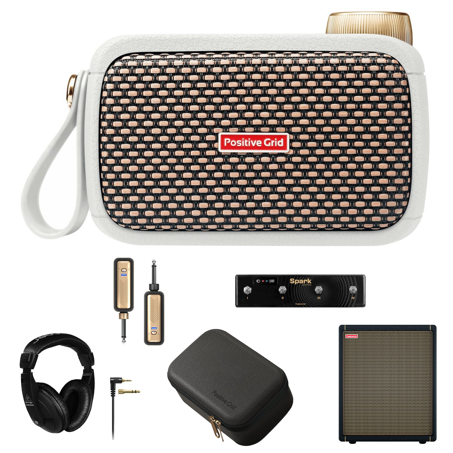 Positive Grid Spark GO Pearl and CAB Complete Bundle - Andertons