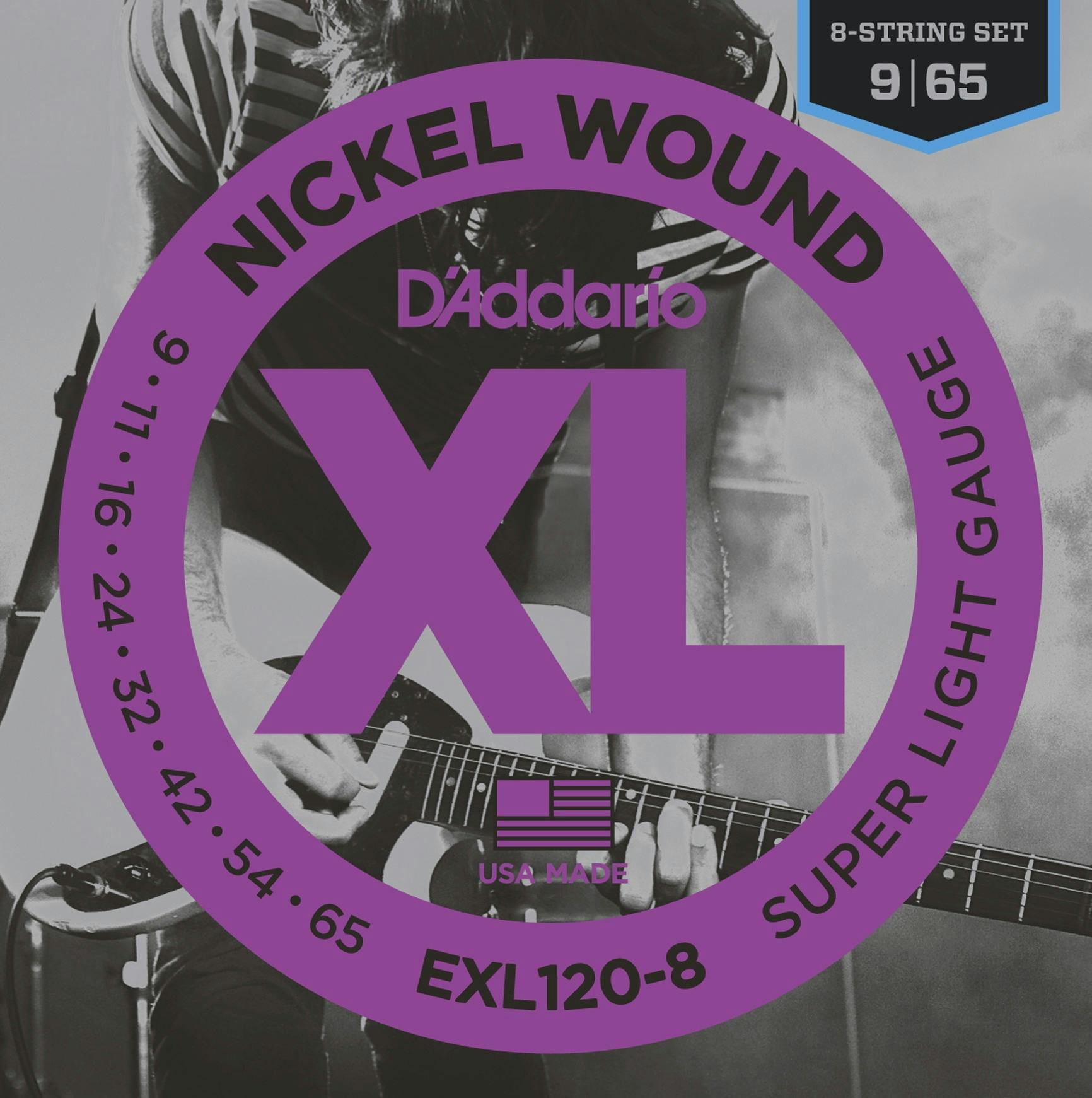 D'addario XL 09-65 Super Light 8 String Set