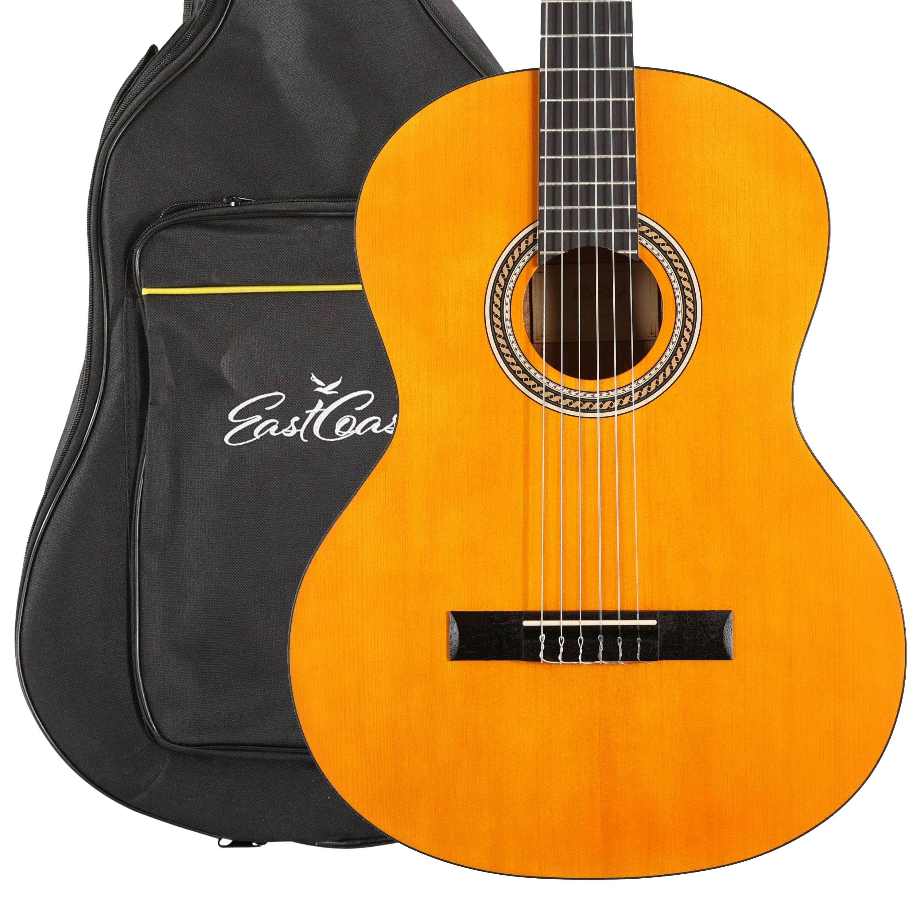 EastCoast C1 4/4 Full Size Deluxe Classical Nylon String Acoustic Guitar With Gig Bag