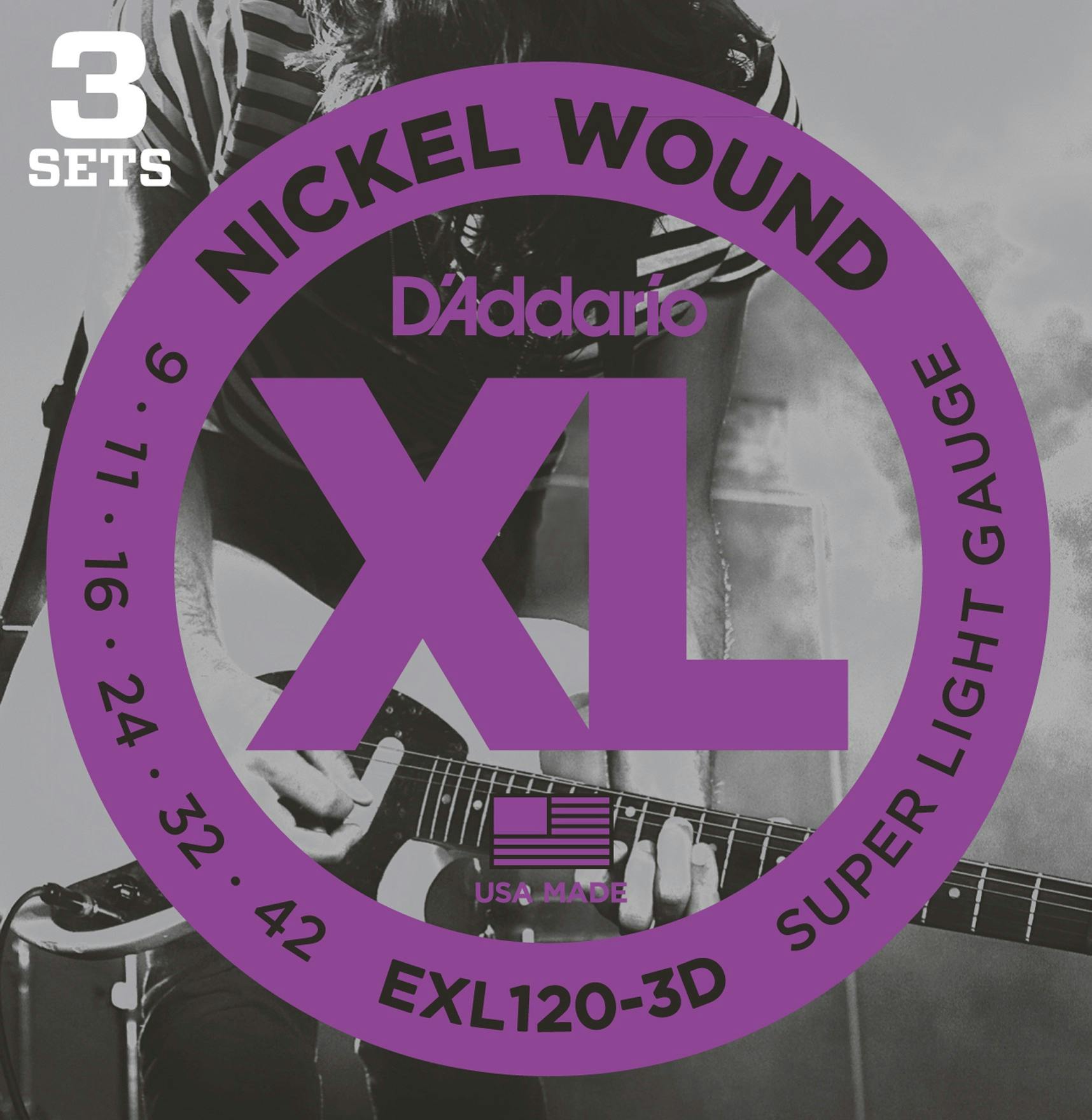 D'Addario XL 9-42 3 pack Super Light Set