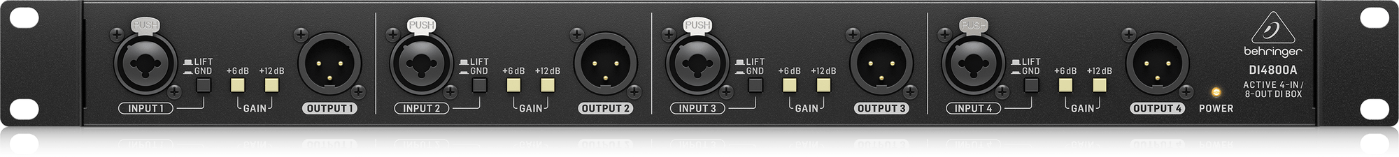 Behringer DI4800A Professional 4 Channel Active DI Box Booster and Line Isolator