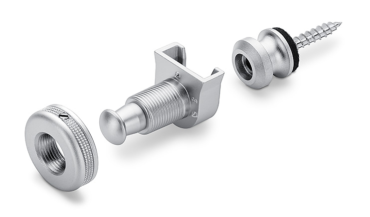 Schaller Guitar S-Lock Pair Satin Chrome Plated Strap Locks