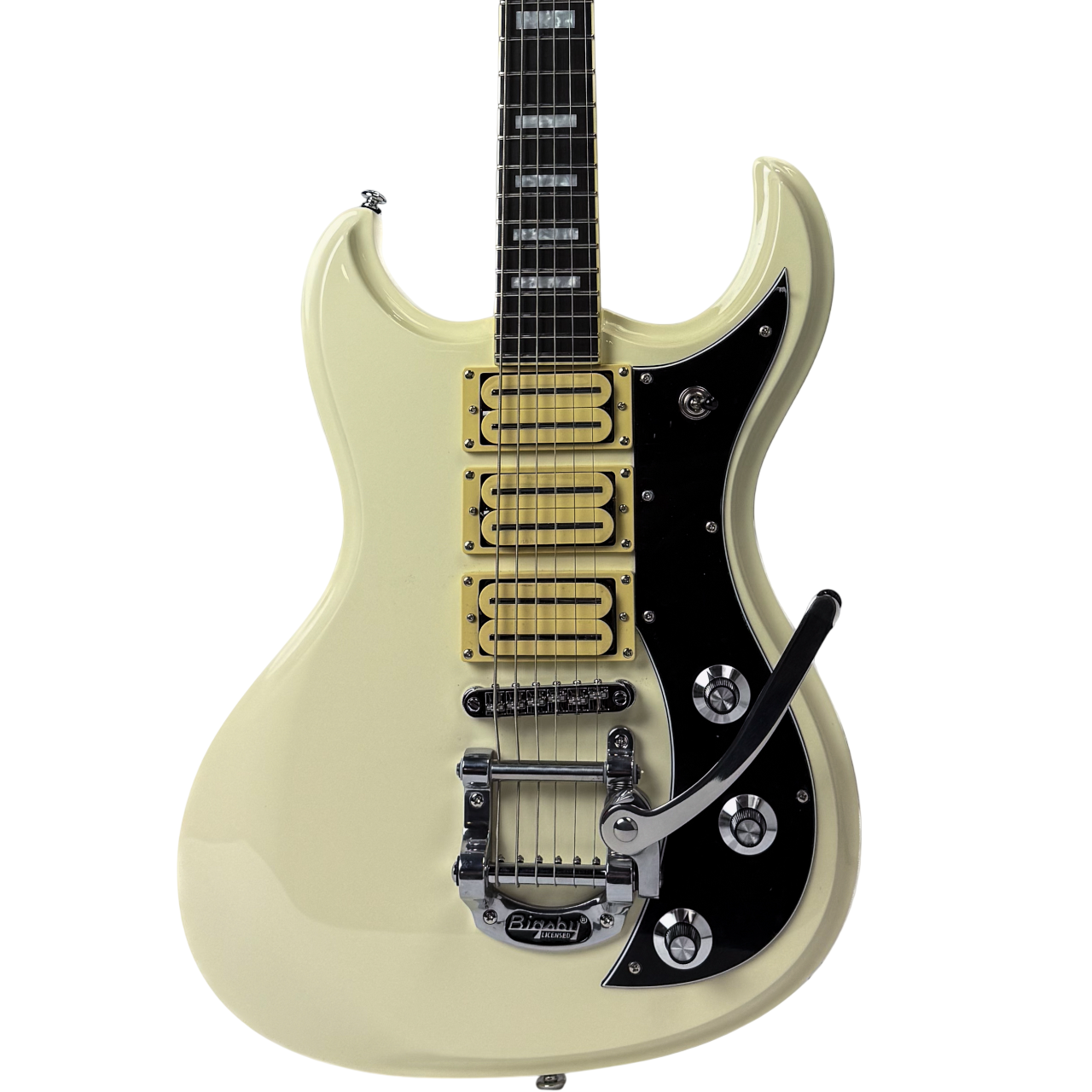 Dunable Gnarwhal DE Baritone Electric Guitar with Bigsby in Vintage White