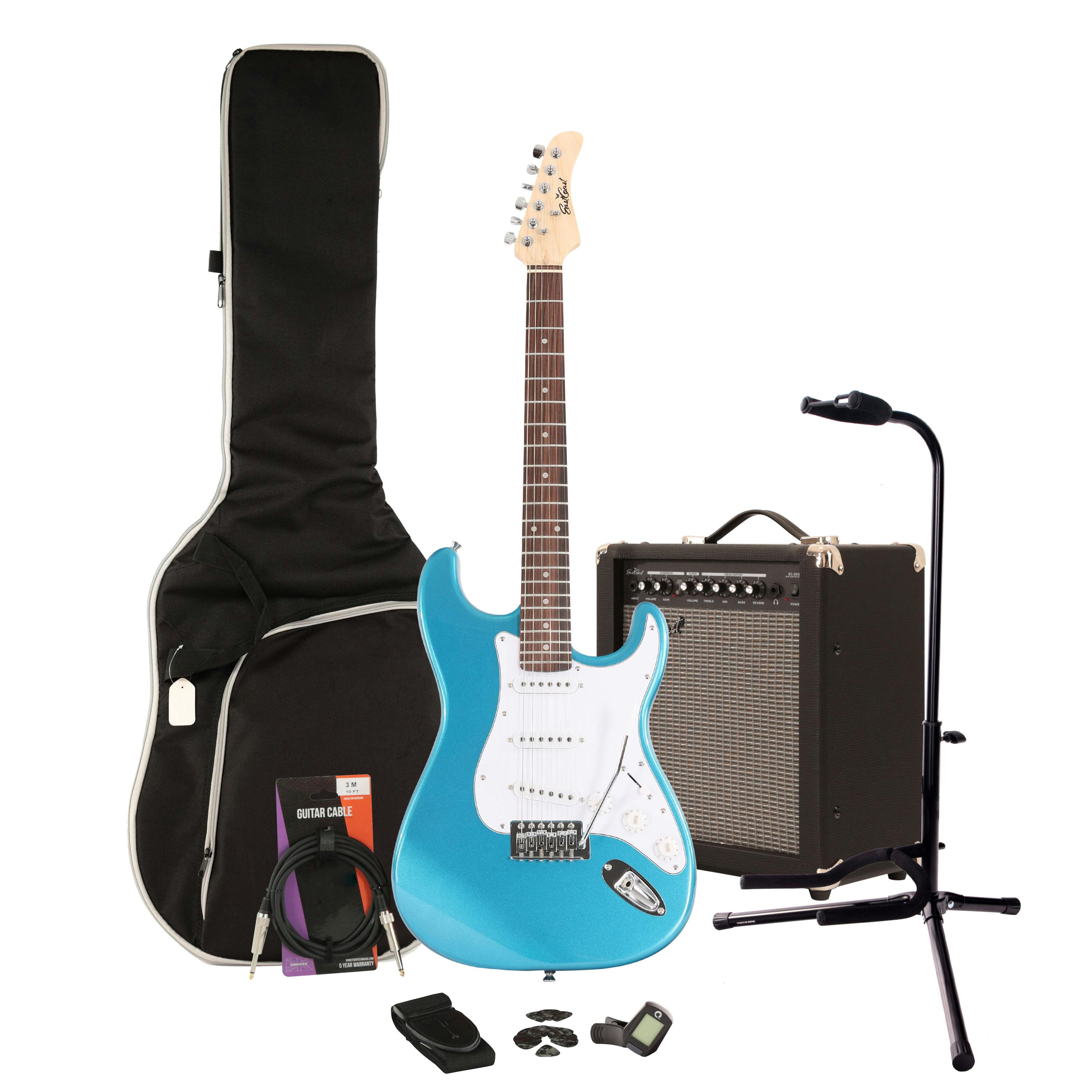 EastCoast ST1 Lake Placid Blue Electric Guitar Starter Pack with 35W Amp & Accessories