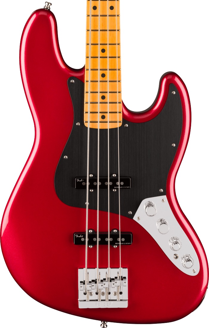 Fender American Ultra II Jazz Bass Guitar in Sinister Red Maple