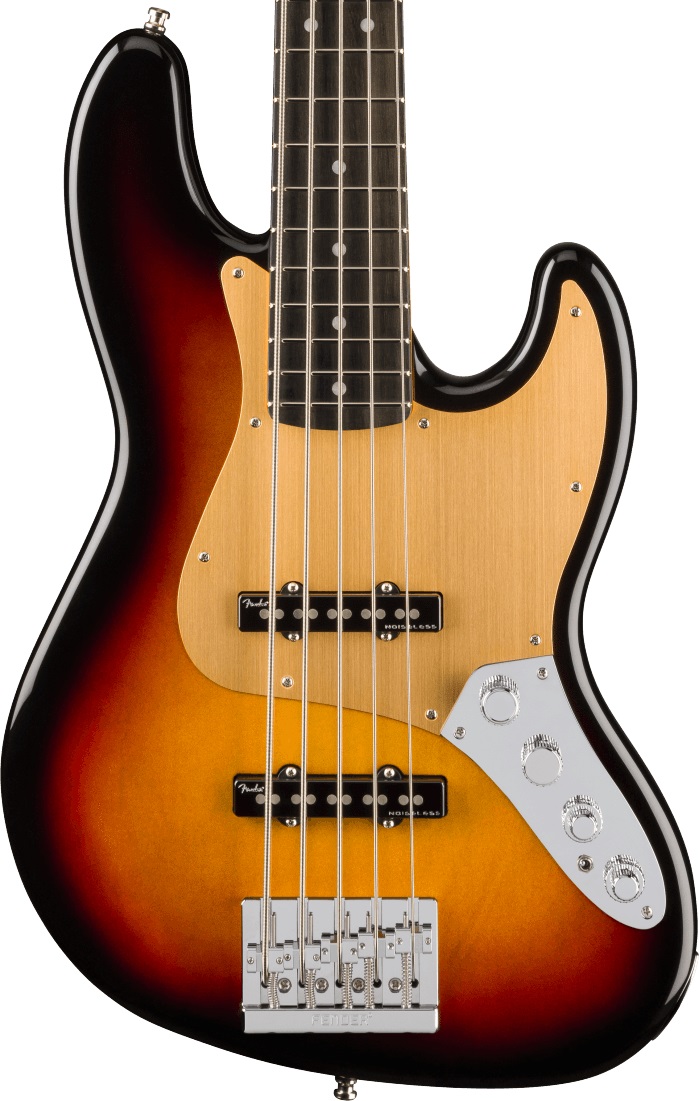 Fender American Ultra II Jazz Bass Guitar V in Ultraburst Ebony