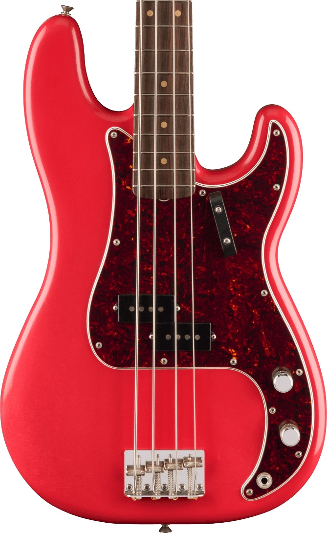 Fender Vintera II Road Worn 60s Precision Bass Guitar in Fiesta Red, Rosewood Fretboard