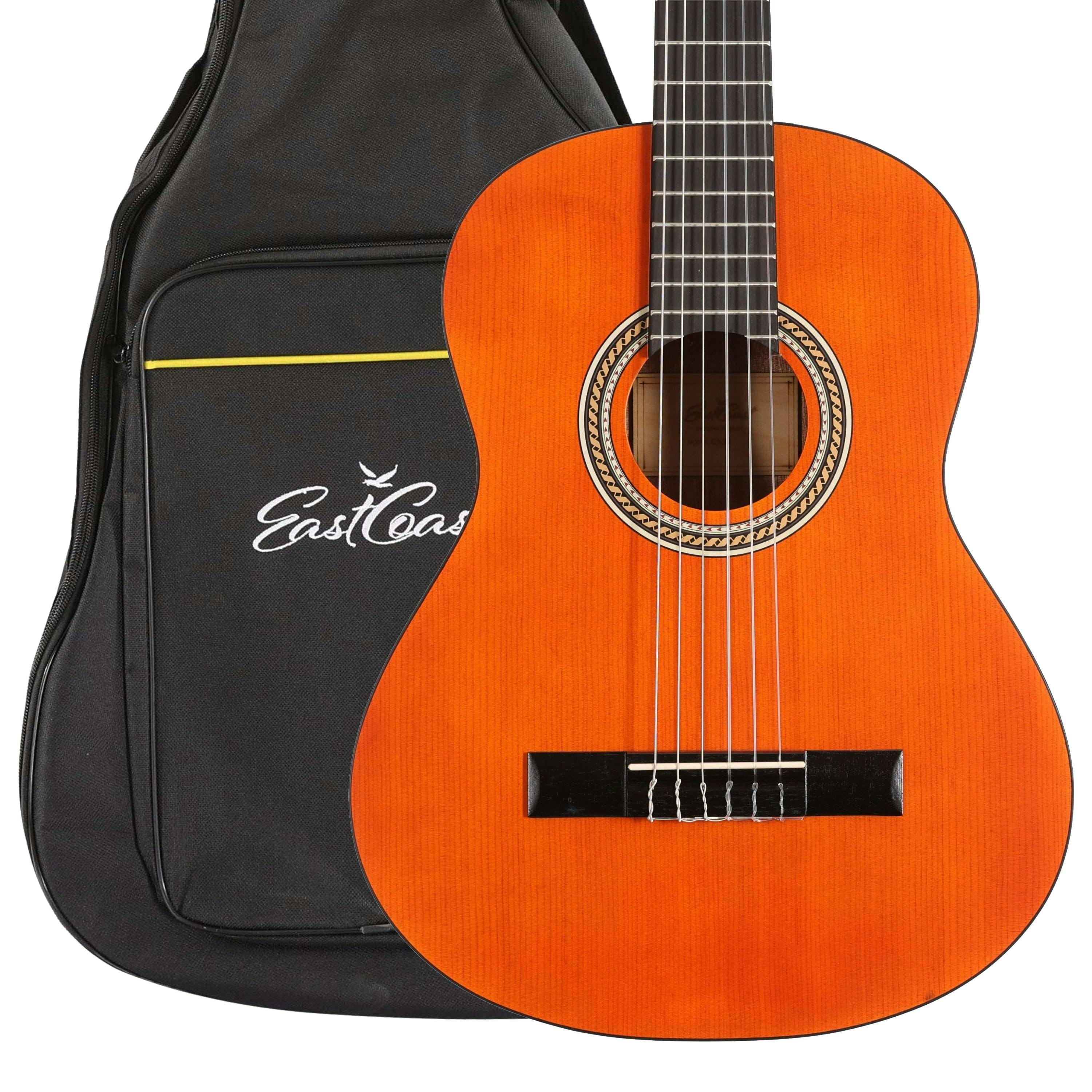 EastCoast C1 3/4 Size Deluxe Classical Nylon String Acoustic Guitar with Gig Bag