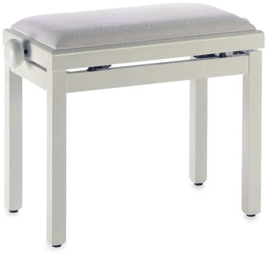 Stagg Rise & Fall Piano Stool w/ Velvet Top in Matt White