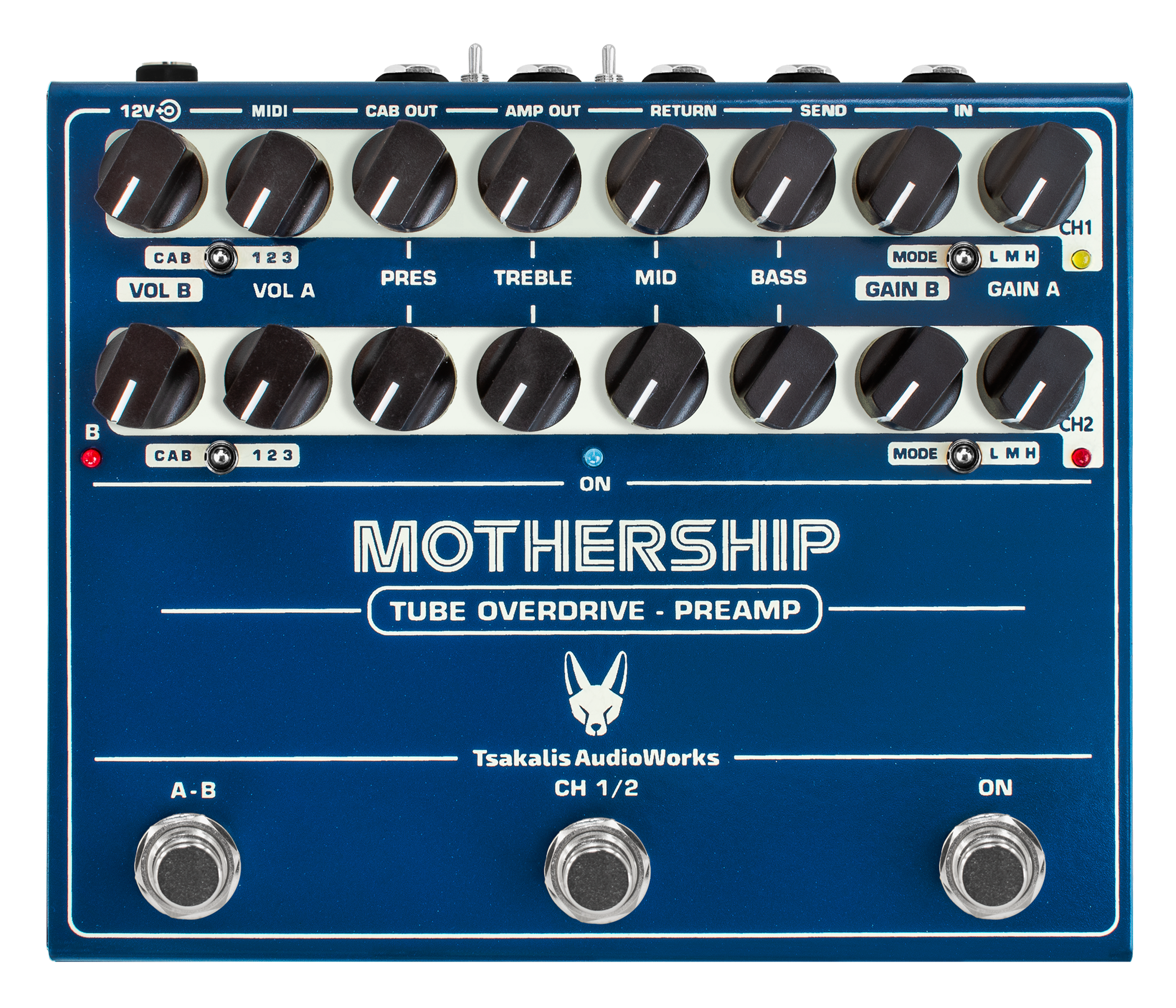 Tsakalis AudioWorks MOTHERSHIP Dual Channel Tube Overdrive Preamp with Cab Sim and MIDI Control