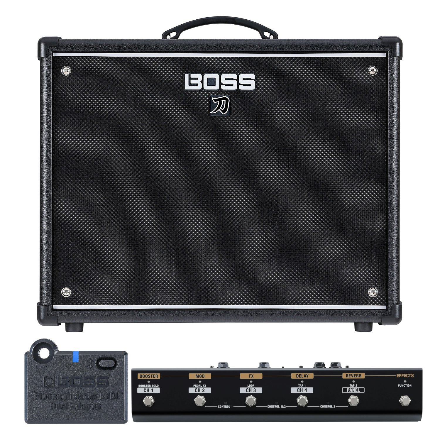 Boss Katana 100 Gen 3 100w Guitar Amp Bundle with Bluetooth Adapter and Footswitch
