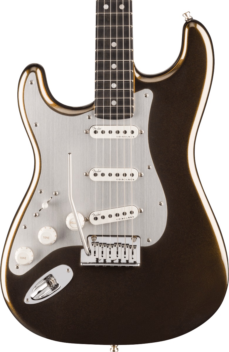Fender American Ultra II Stratocaster Left Handed Ebony Fingerboard in Texas Tea