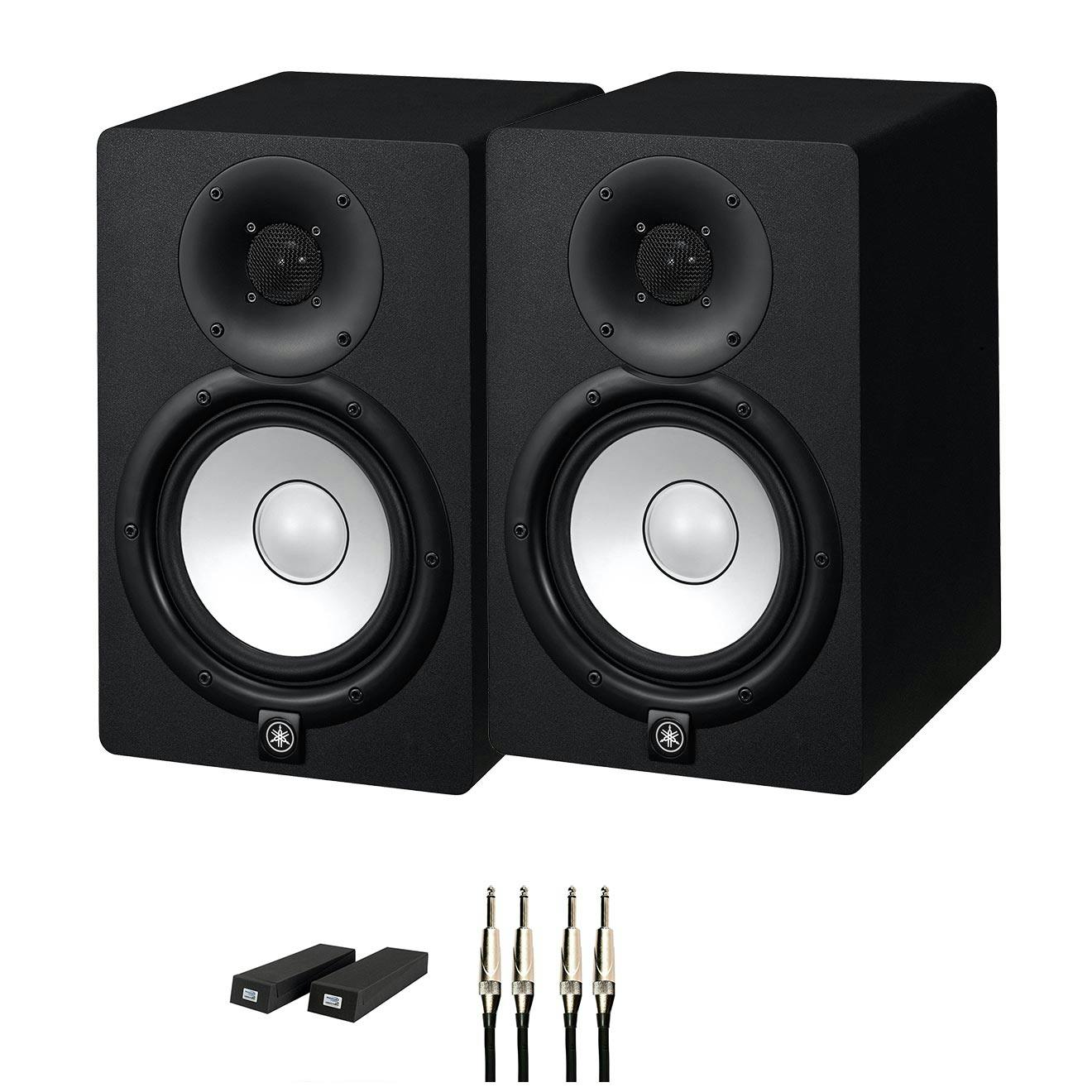 Yamaha HS7 Monitor Bundle in Black with RoXdon Monitor Pads and Cables