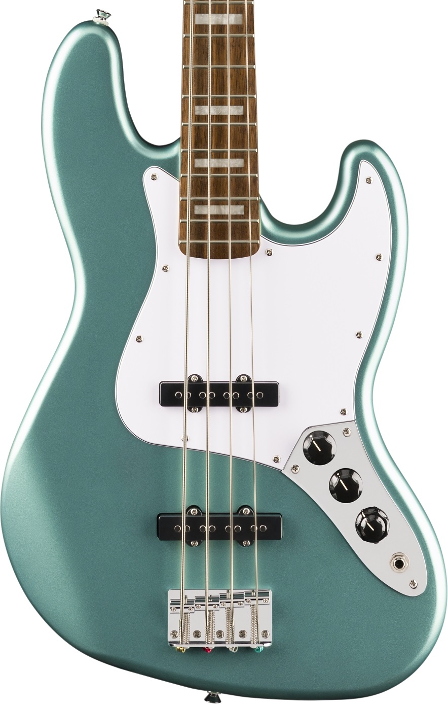 Squier Affinity Series Active Jazz Bass Guitar in Mystic Sea Foam