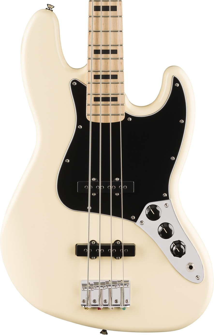Squier Affinity Series Active Jazz Bass Guitar in Olympic White