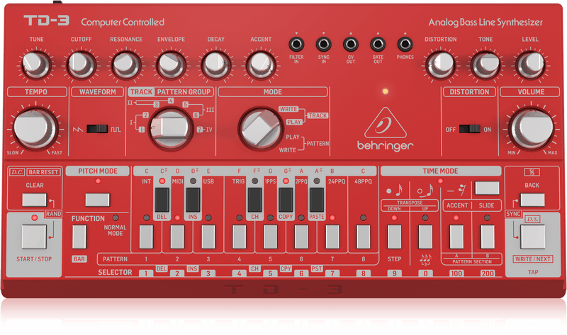 Behringer TD-3 Analogue Bass Line Synth in Red