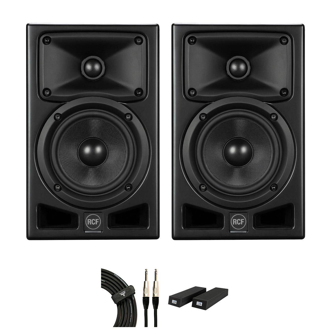 RCF Ayra Pro 5 Studio Monitor Bundle w/ pads and cables
