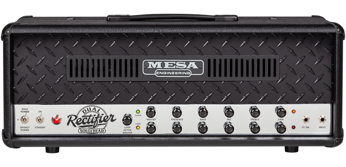 Mesa Boogie 100W 90s Dual Rectifier 2-Channel Amplifier Head in Black Bronco Chrome