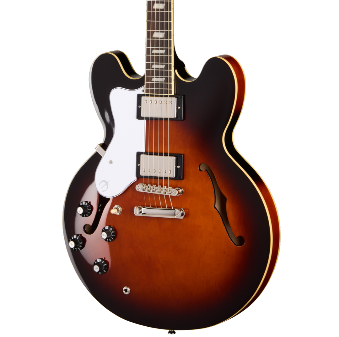 Epiphone Bonehead Riviera Left Handed Semi-Hollow Electric Guitar in Dark Tobacco Burst