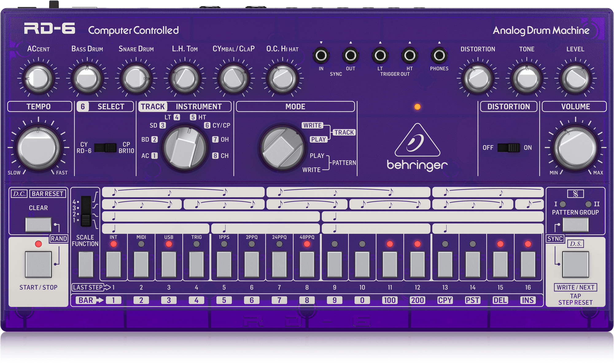 Behringer RD-6-GP Classic Analog Drum Machine in PURPLE