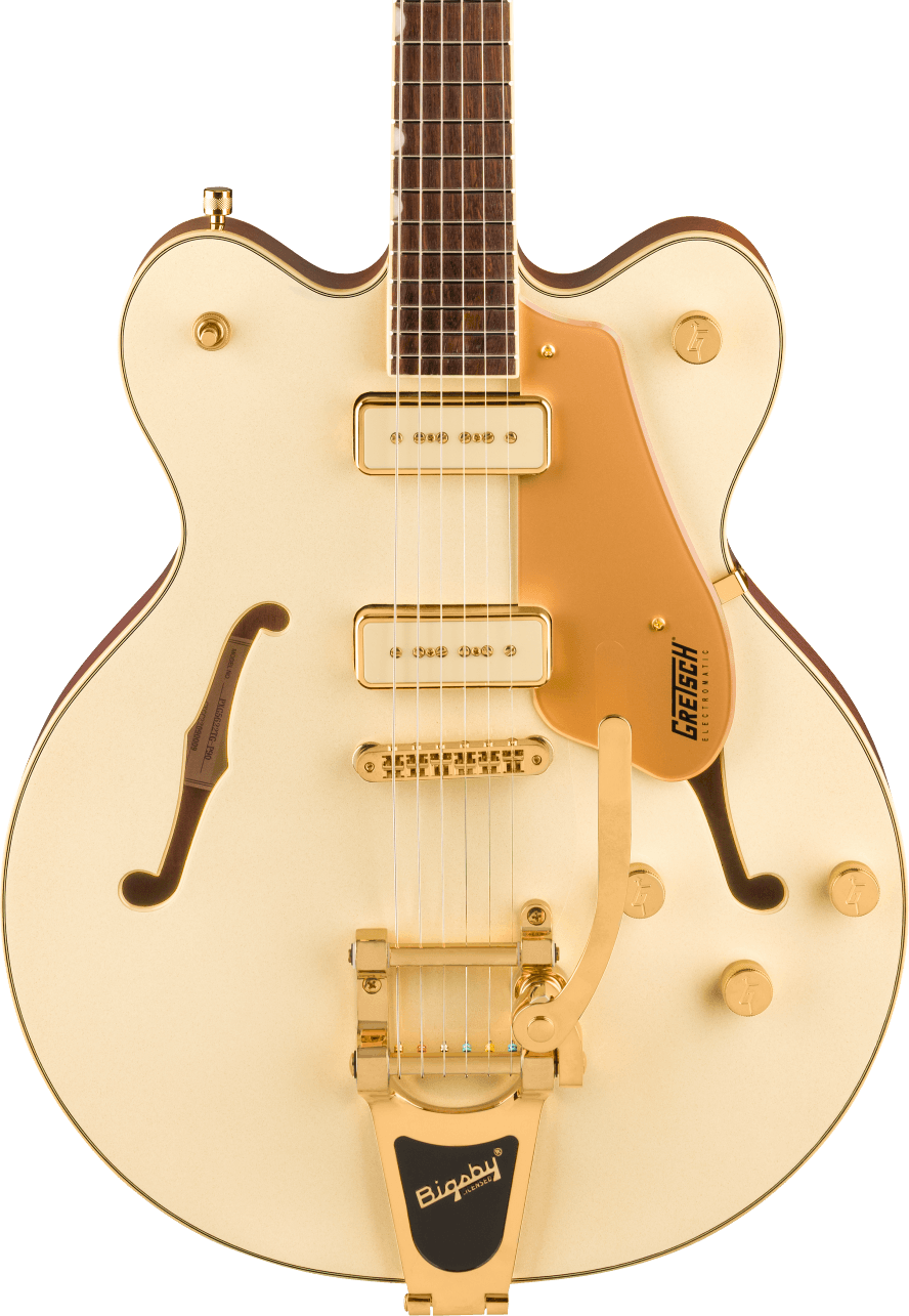 Gretsch Electromatic Pristine LTD Center Block Double-Cut Semi-Hollow Electric Guitar with Bigsby in White Gold
