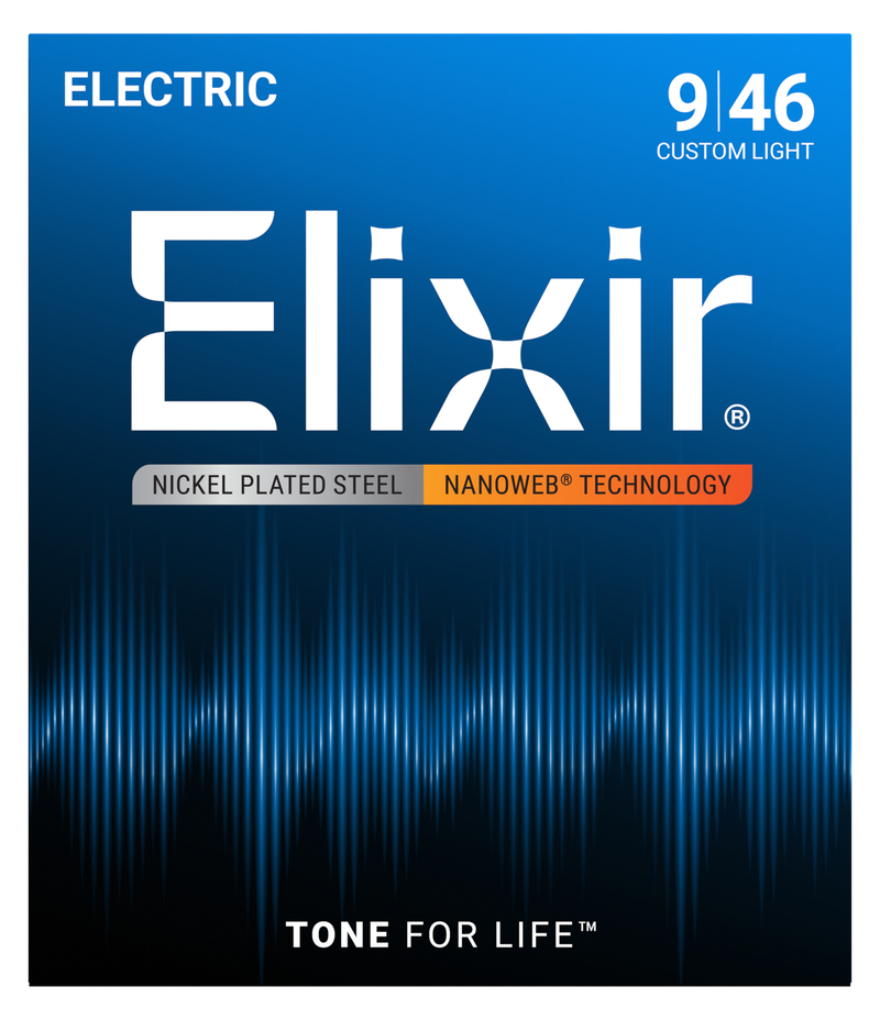 Elixir Nanoweb 9 - 46 Anti Rust Custom Light Electric Guitar