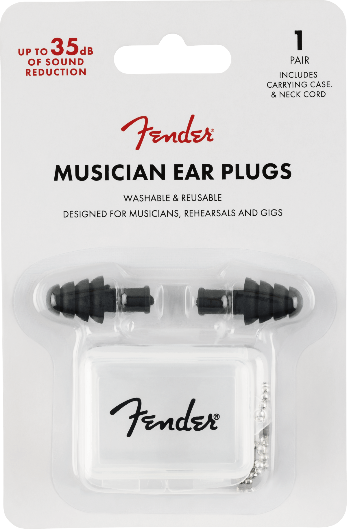 Fender Musician Series Black Ear Plugs - 27dB Noise Reduction