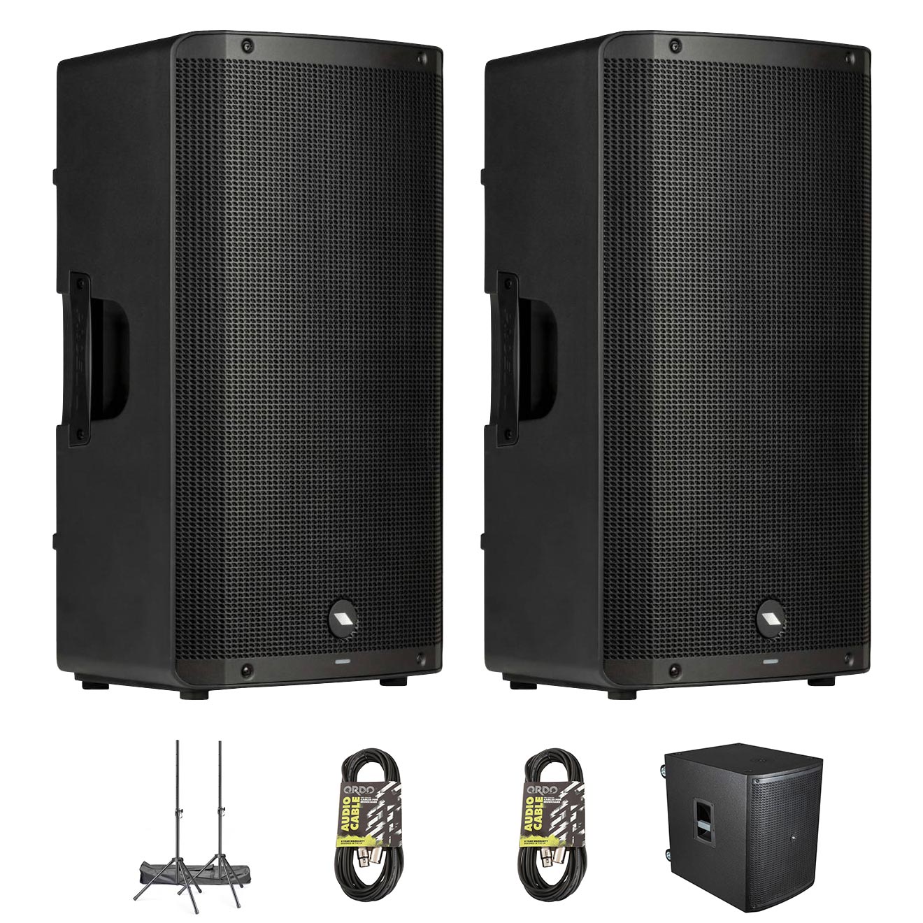 Proel DIVA 12A Active Speaker Bundle with Proel DIVA SUB18A, Stands and Cables