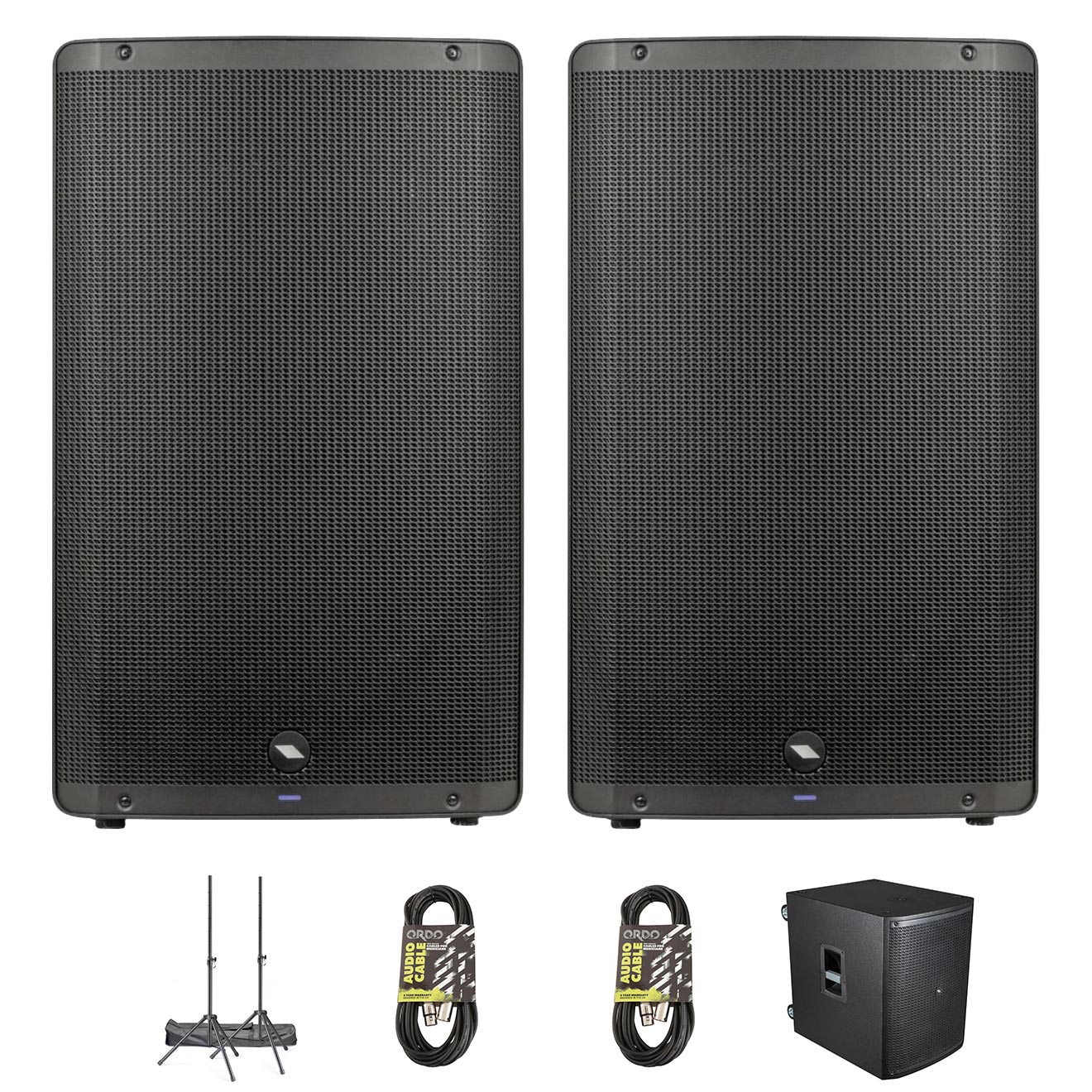 Proel DIVA 15A Active Speaker Bundle w/ Proel DIVA SUB18A, Stands and Cables