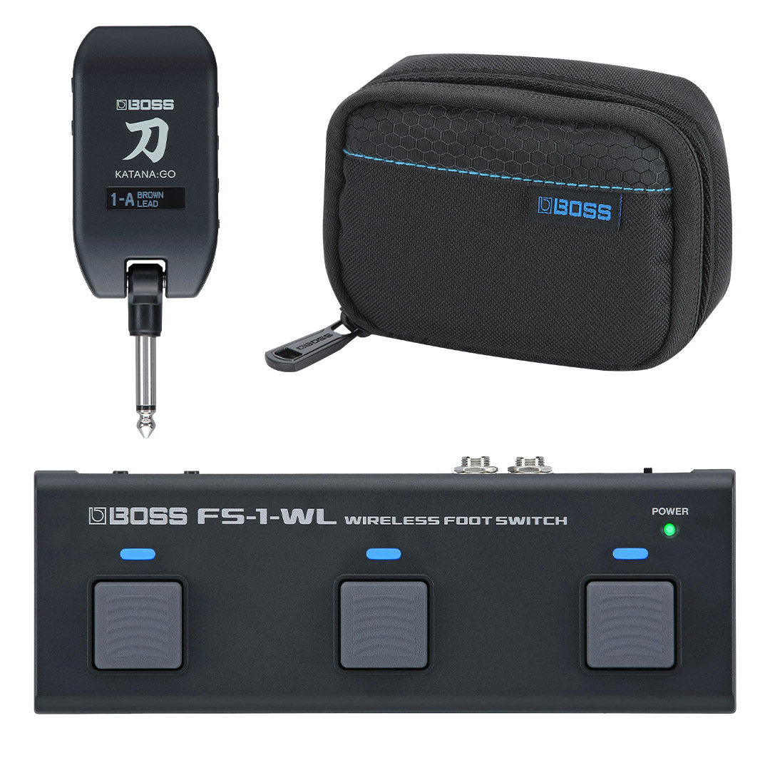 Boss KATANA GO Guitar Headphone Amplifier With Case and Footswitch Bundle