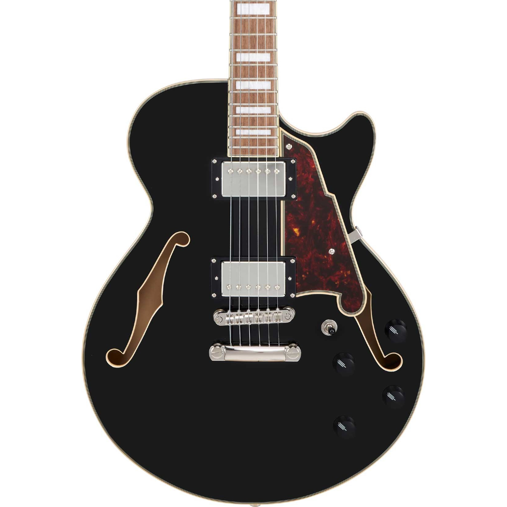 D’Angelico Premier SS Semi-Hollow Electric Guitar in Solid Black