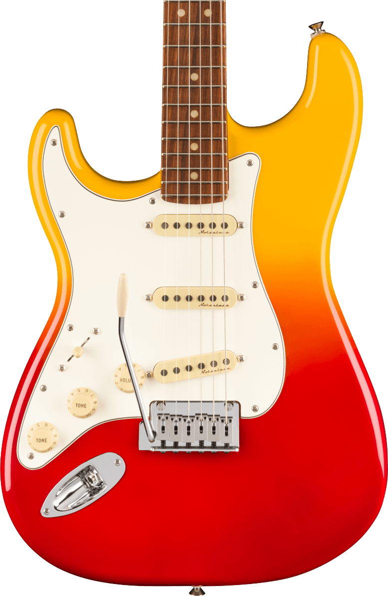 Fender Player Plus Stratocaster Left-Handed Electric Guitar in Tequila Sunrise Red/Orange