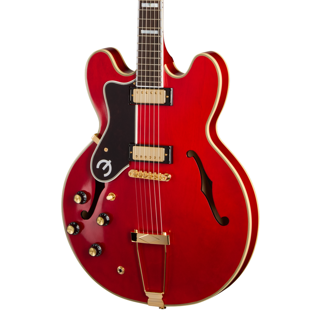 Epiphone Masterbilt Gem Archer Sheraton Left Handed Semi-Hollow Electric Guitar in Cherry Red